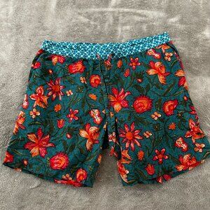 Sundance 100% Cotton Leia Shorts SMALL Tropical Vacation Pull On